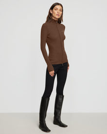 Renee | Kaine Ribbed Two-Way Zip Sweater in Size Small