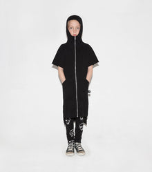 Kid | Maxi Short Sleeved Hoodie | Black