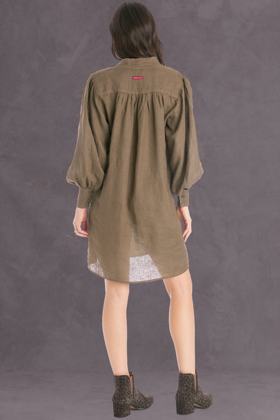 Women | Boho Linen Dress | Olive