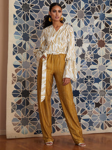Leer Pants - Texture Gold - diarrablu