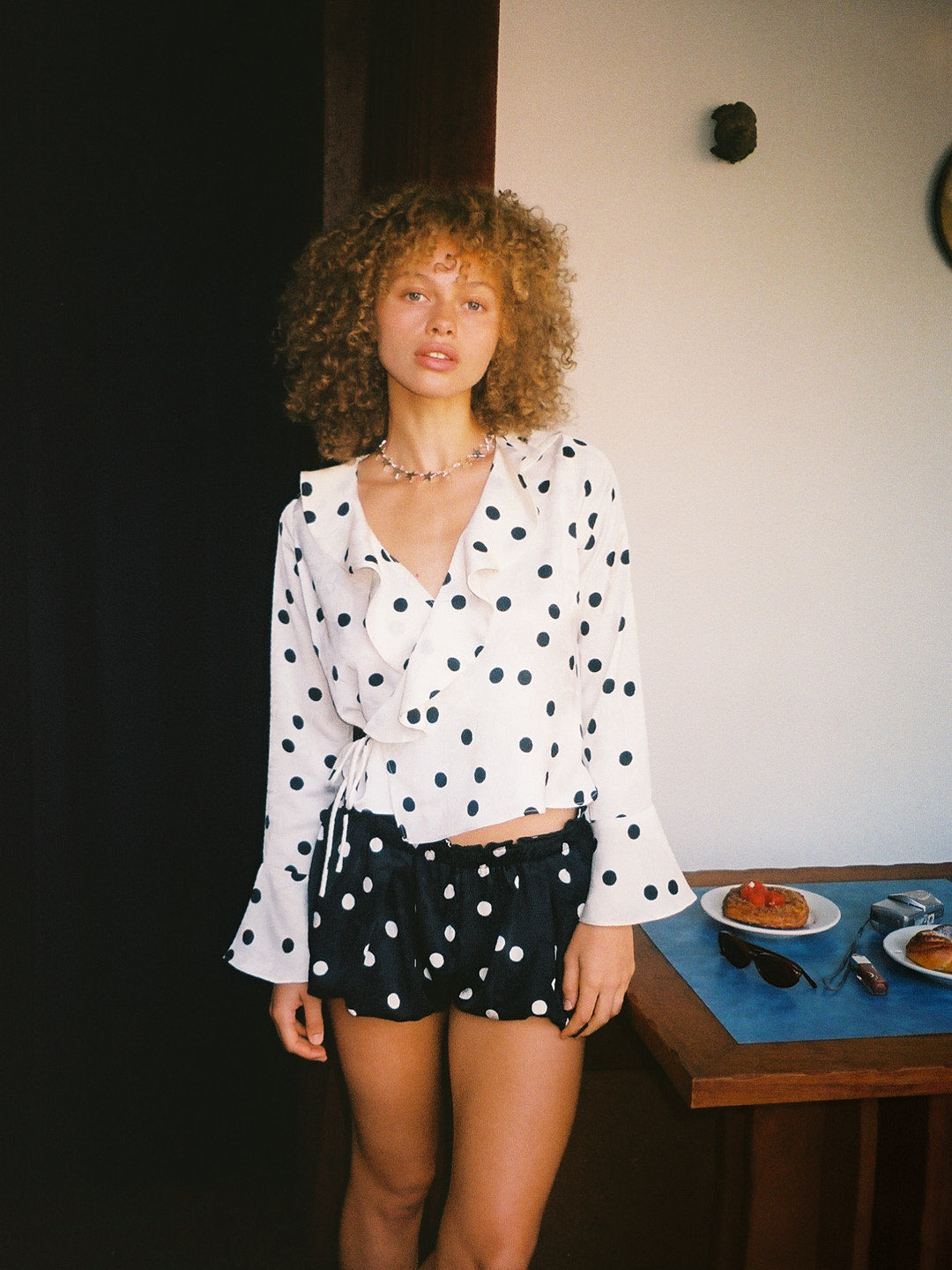 Ricki Wrap Top | White Dot