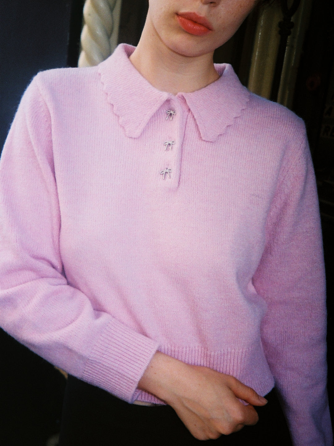 Posey Polo Sweater | Ballet Pink