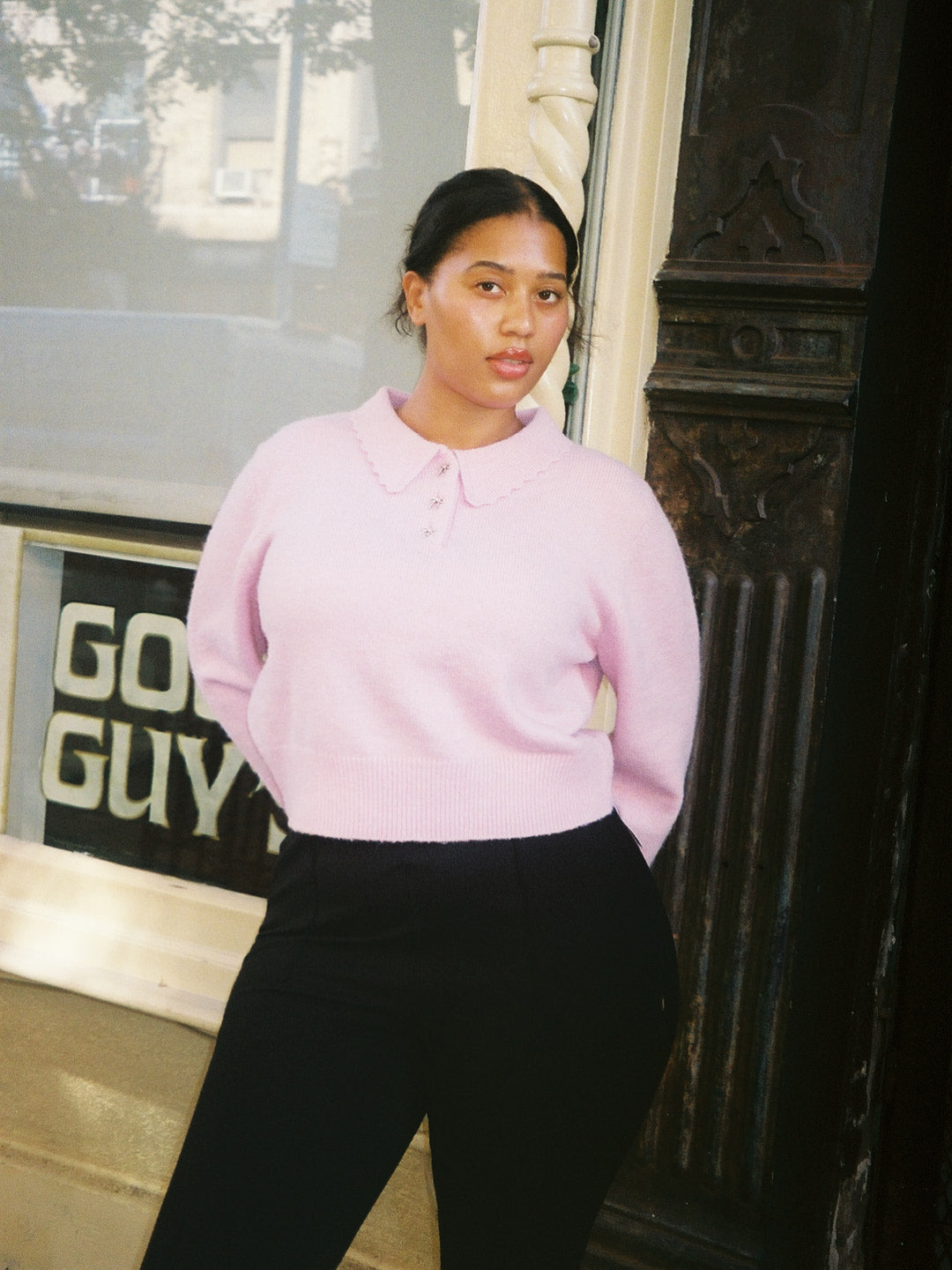 Posey Polo Sweater | Ballet Pink