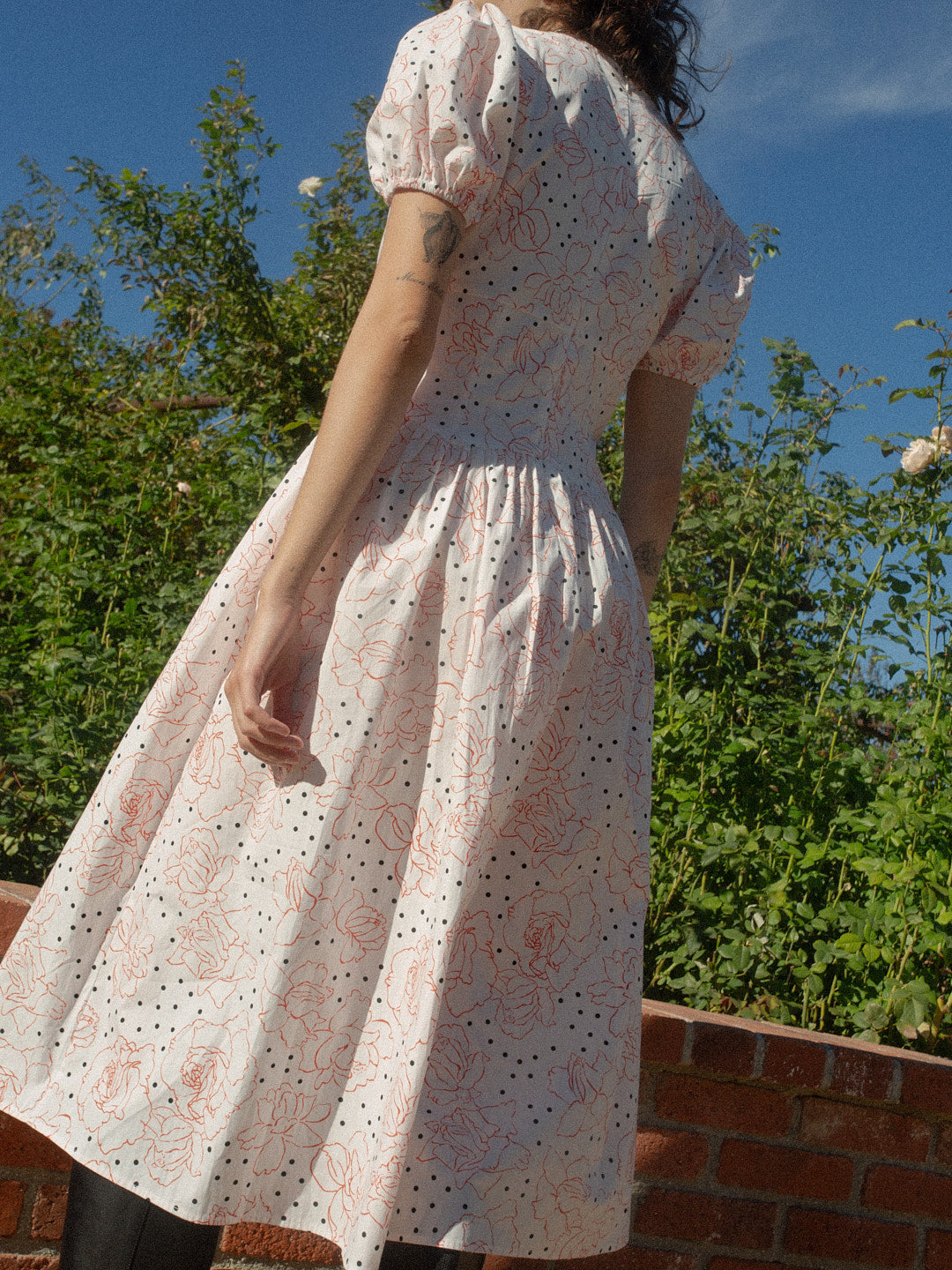 Elizabeth Dress | Rose White Dot