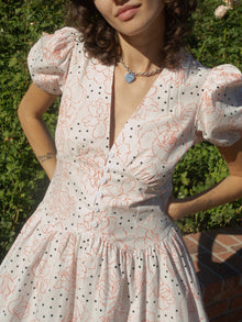 Elizabeth Dress | Rose White Dot