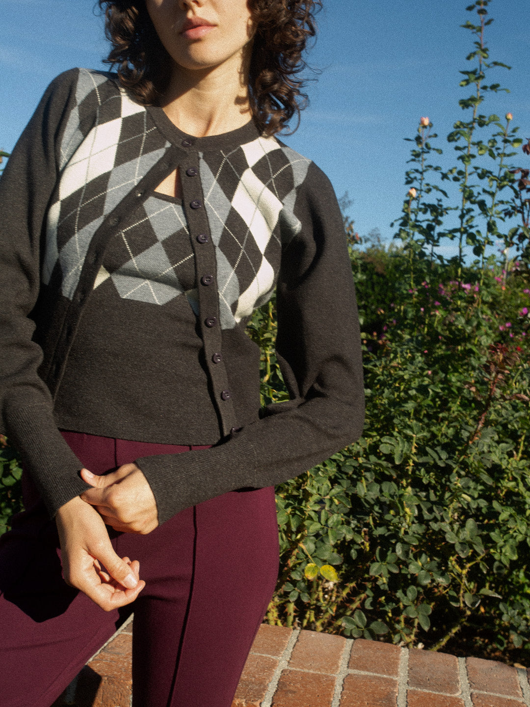 Emi Cardi | Grey Argyle