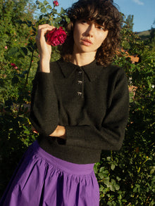 Posey Polo Sweater | Black