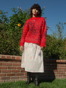 Iris Pearl Sweater | Rose Dot Red