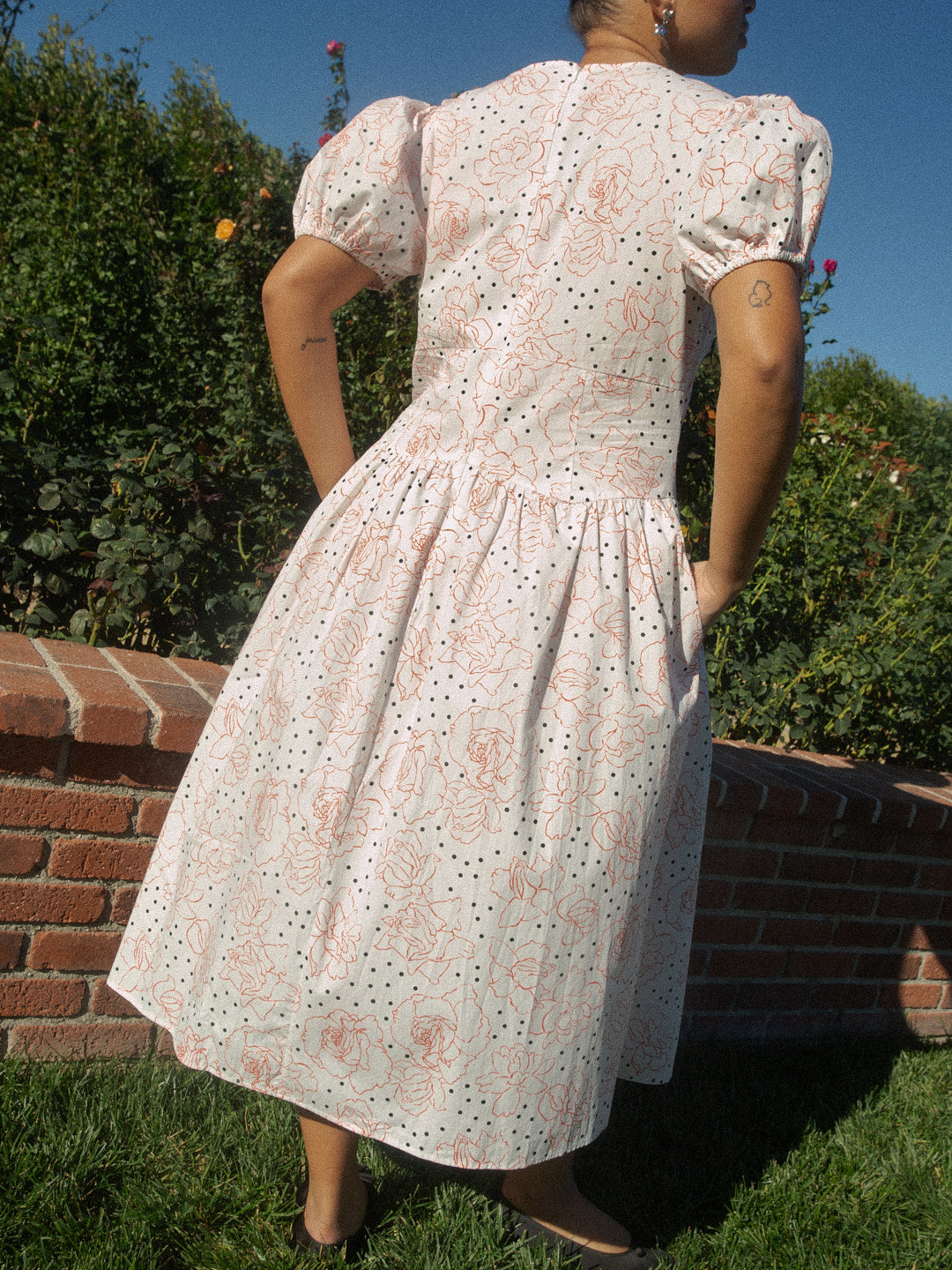 Elizabeth Dress | Rose White Dot
