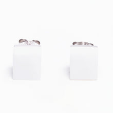 Cubic Earrings | Sterling Silver | White Agate