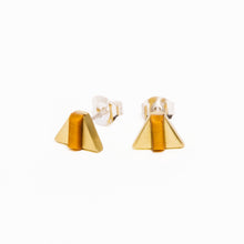 Dart Earrings | Recycled Brass | Tiger's Eye