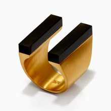 Gamma Ring | 18K Gold-Plated on Brass | Onyx