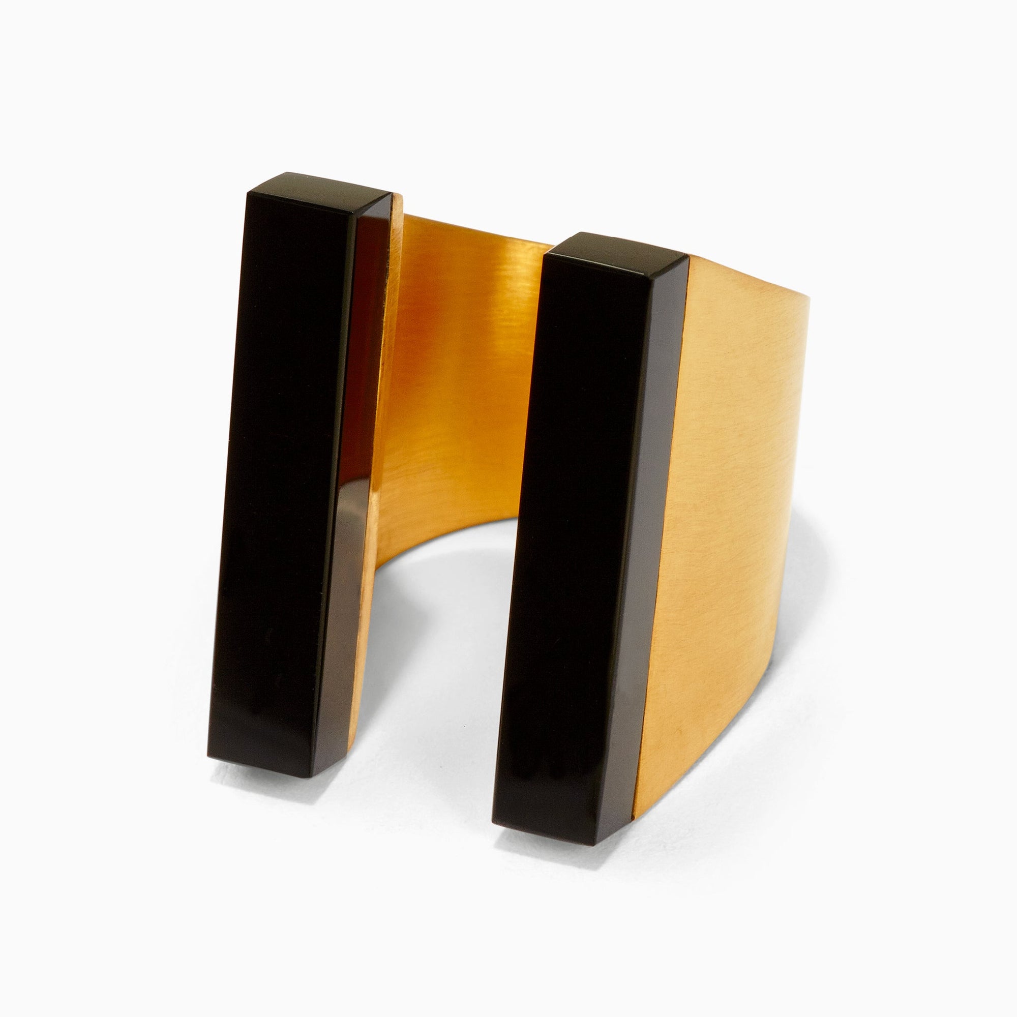 Gamma Ring | 18K Gold-Plated on Brass | Onyx