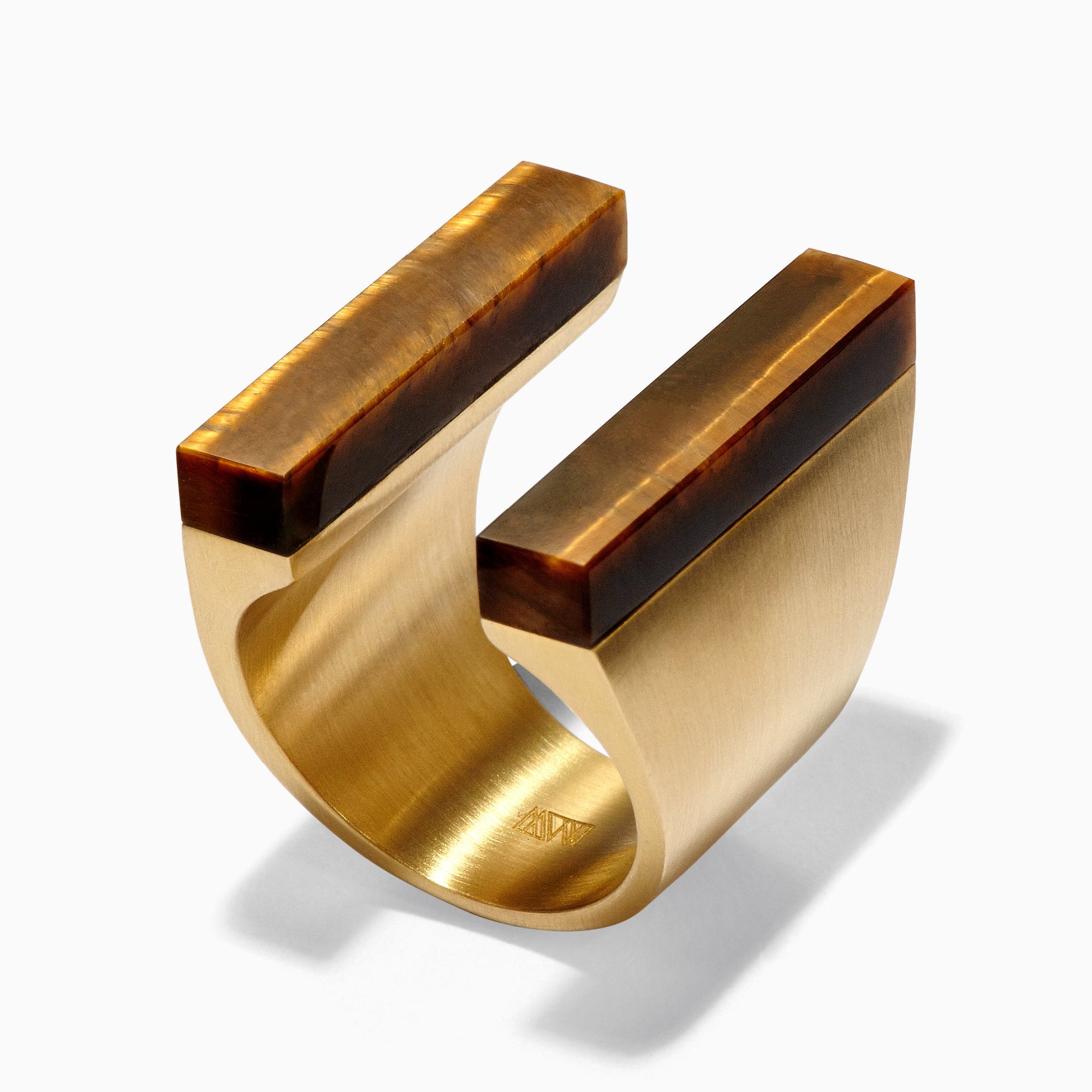 Gamma Ring | Recycled Brass | Tiger's Eye