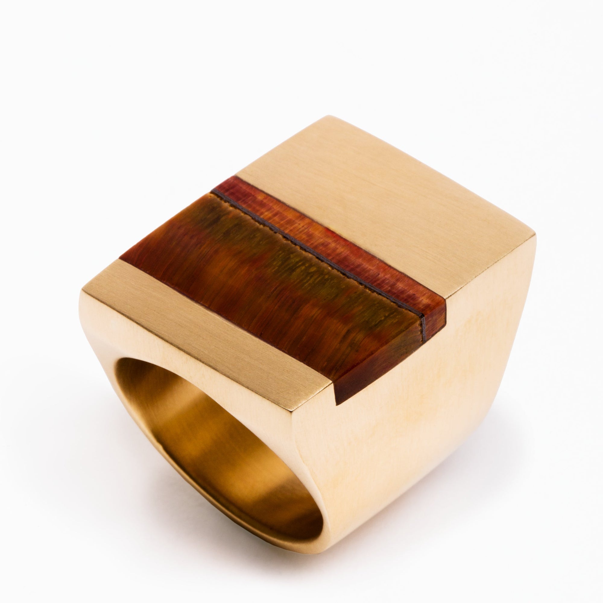Icarus Ring | Recycled Brass | Tiger's Eye