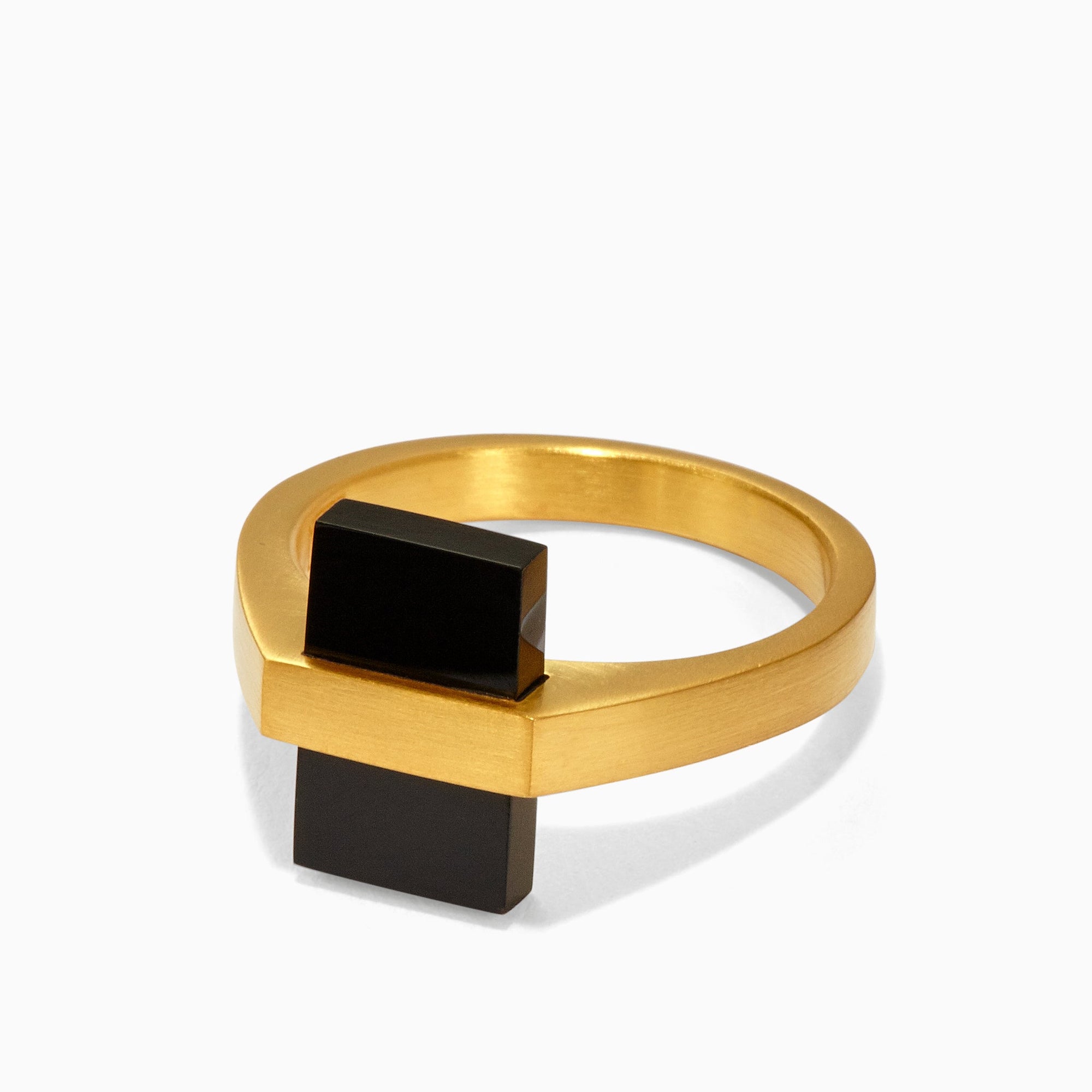 Inlay Ring | 18K Gold-Plated on Brass | Onyx