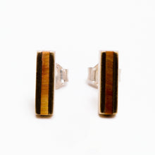 Line Earrings | Recycled Brass | Tiger's Eye
