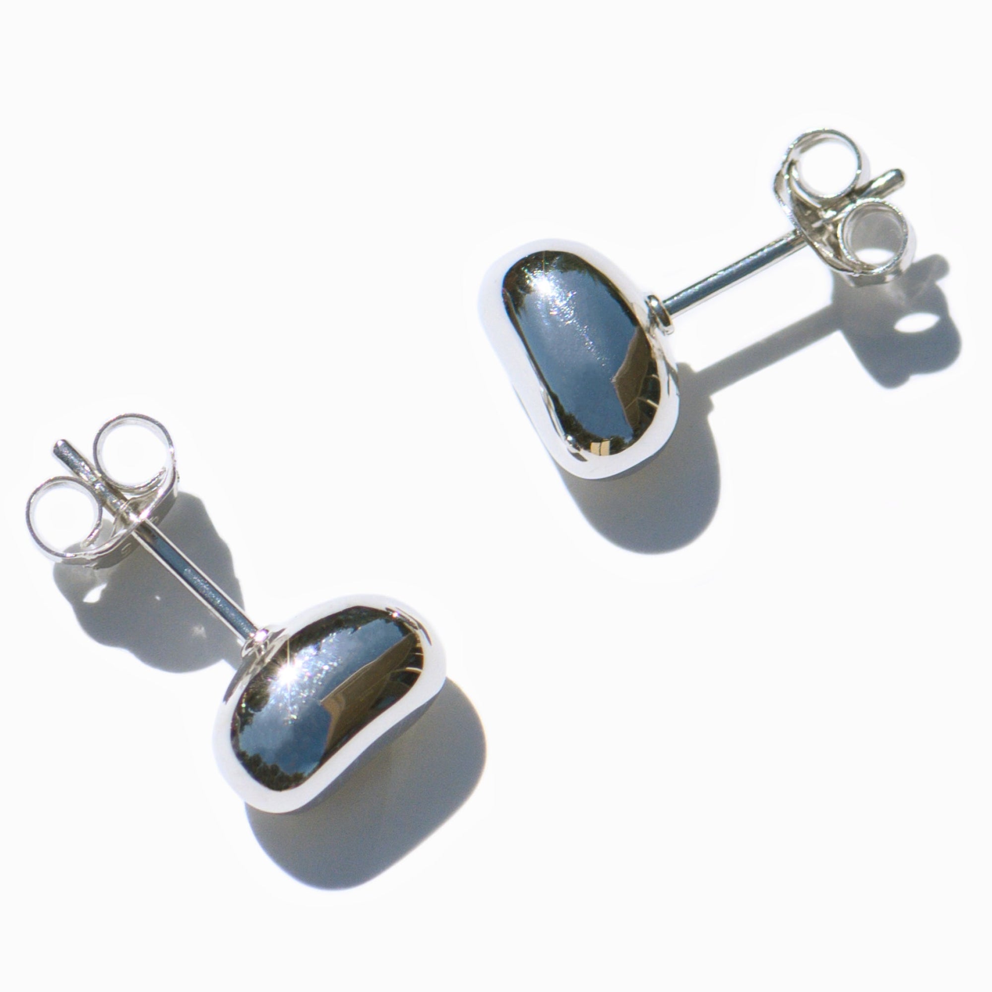 Mini Bean Earrings | Sterling Silver