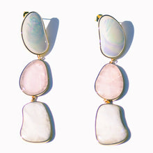 Opera Earrings | 18K Gold-Plated on Brass | Mother of Pearl/Rose Quartz/Moonstone