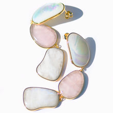 Opera Earrings | 18K Gold-Plated on Brass | Mother of Pearl/Rose Quartz/Moonstone