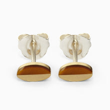 Oval Earrings | Recycled Brass | Tiger's Eye