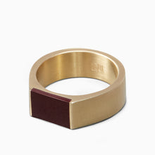 Paradox Ring | Recycled Brass | Burgundy