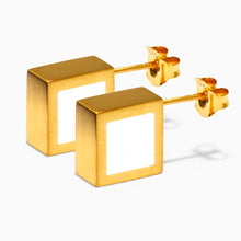 Phi Earrings | 18K Gold-Plated on Brass | White Agate