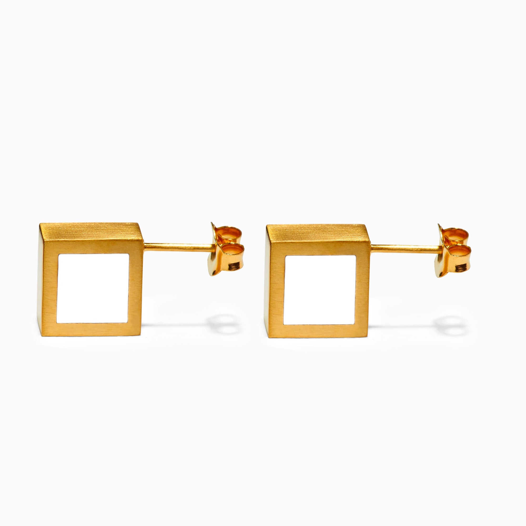 Phi Earrings | 18K Gold-Plated on Brass | White Agate