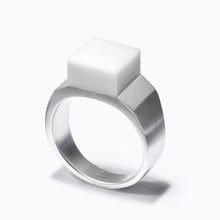 Pixel Ring | Sterling Silver | White Agate