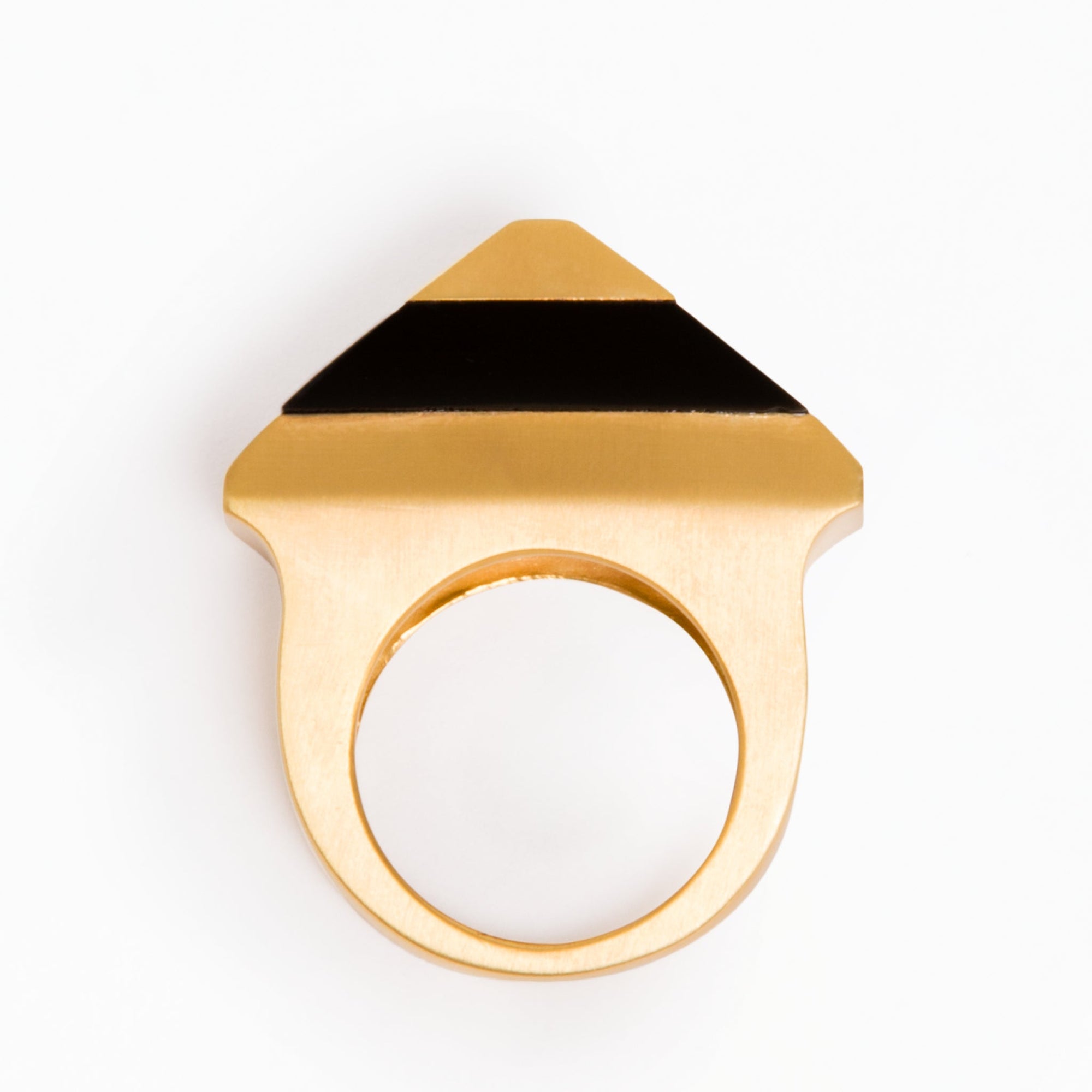 Pris Ring | 18K Gold-Plated on Brass | Onyx