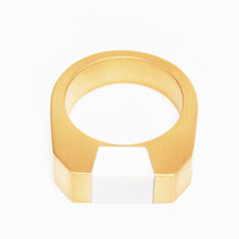 Syd Ring | 18K Gold-Plated on Brass | White Agate
