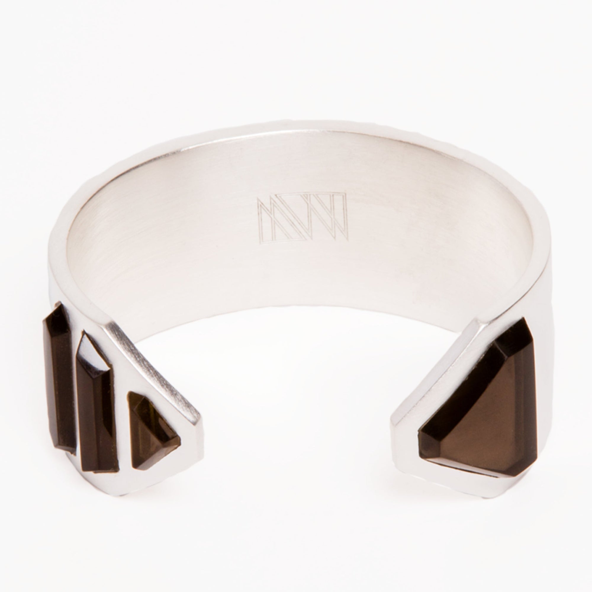 Vice Cuff | Sterling Silver on Brass | Smokey Quartz