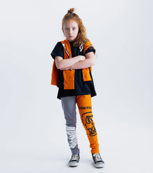 Girl | 1/2 & 1/2 Leggings | Concrete x Orange Sun
