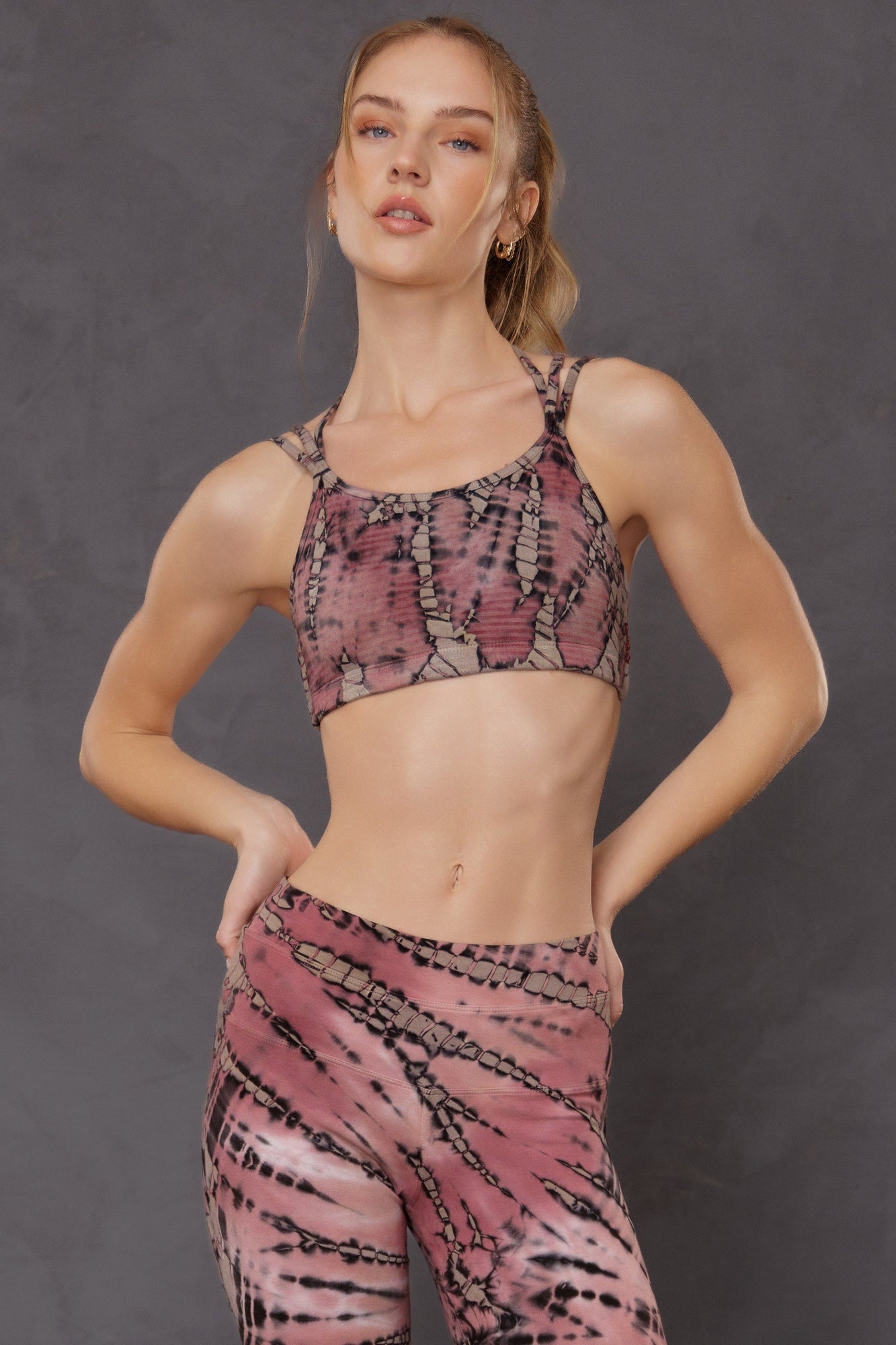 Women | Mini Tonal Stripe Bra | Multi Color Adire Wash 1