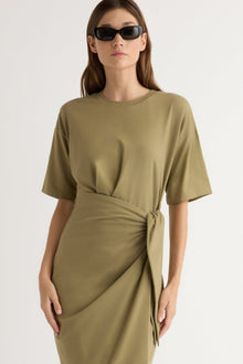 Renee | Noa Organic Cotton T-Shirt Wrap Dress in Size Extra Small 