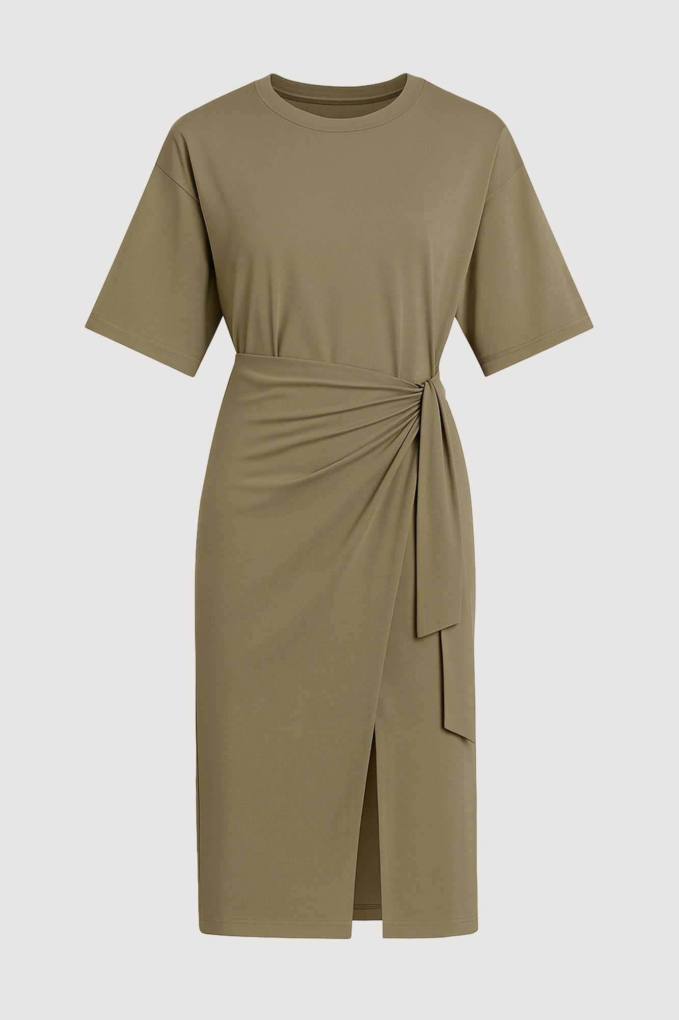 Renee | Noa Organic Cotton T-Shirt Wrap Dress in Size Extra Small - Flat
