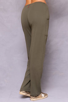Women | Vintage Drawstring Cargo Lounge Pant | Olive