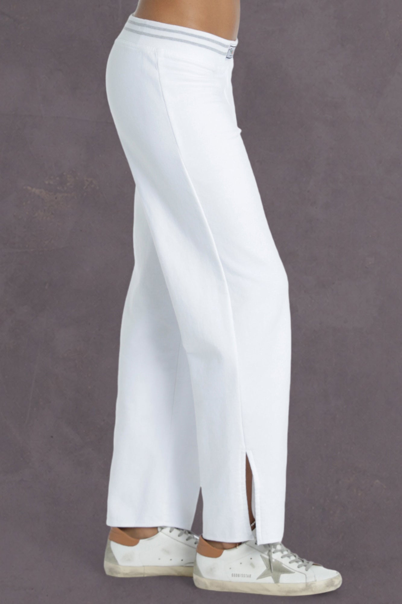 Women | Vintage Boxer Split Leg Sweatpant | White