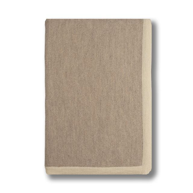 Border Baby Blanket | Light Taupe / Ivory