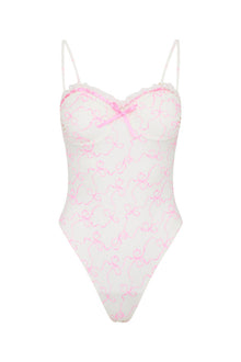 Brooksie Bow Print One-Piece Swimsuit | Pastry Pink