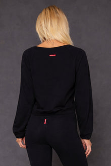 Women | Plush Fleece Cropped Sweatshirt | Black