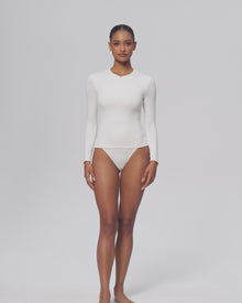 Quarter Zip Long Sleeve Top | Oat Milk