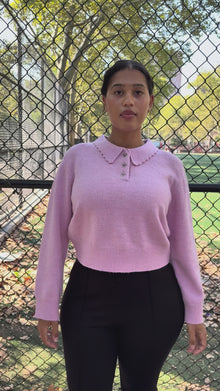 Posey Polo Sweater | Ballet Pink