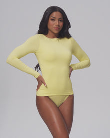 Crew Neck Long Sleeve Top | Oat Milk