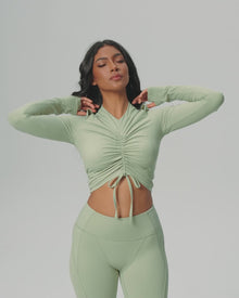 Drawstring Crop Top | Cocoa