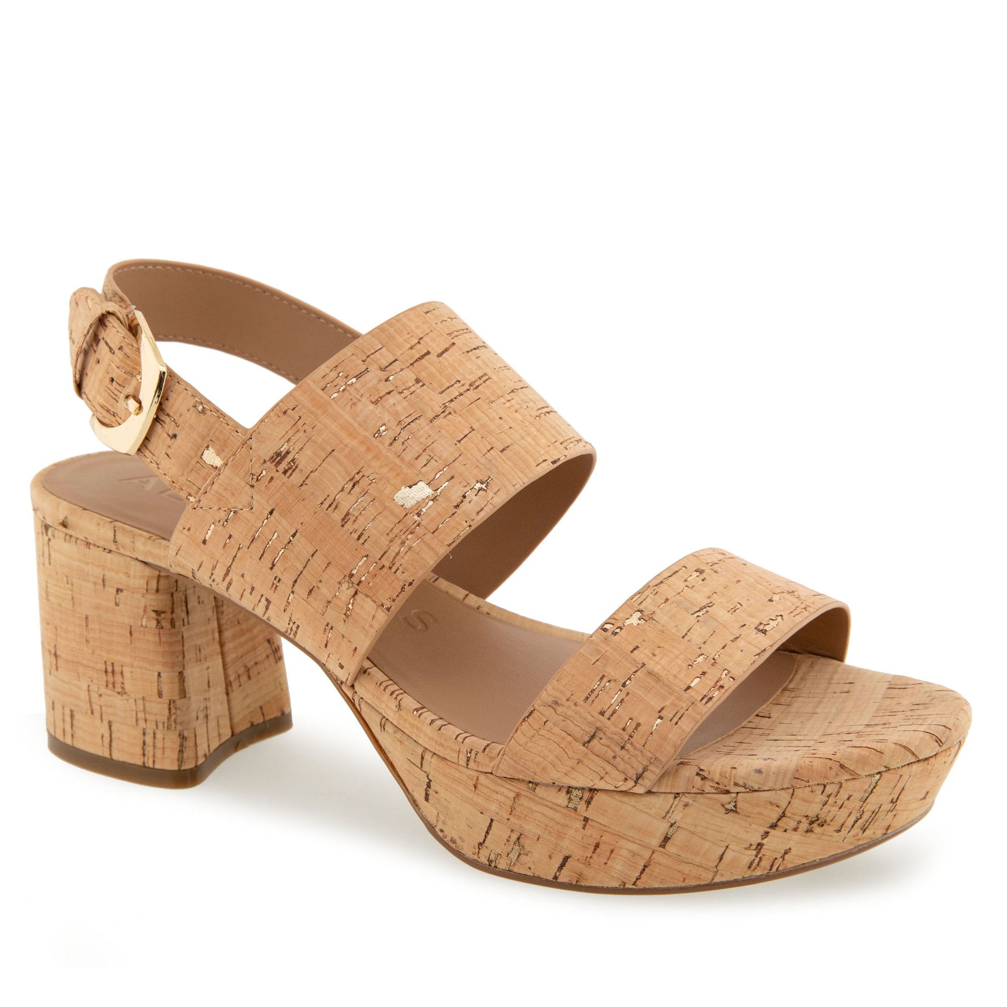 Camilia Sandal Platform | Natural/Gold Cork