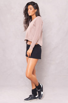 Women | Quilted Notch Front Sweatshirt | Woodsmoke