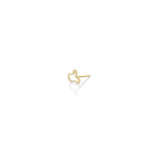 14k recycled gold Full Pave Ripple Stud Earring on a white background