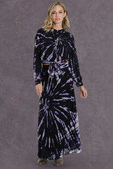 Women | Pull-On Double Layered Maxi Skirt | Acid Spiral Wash 2