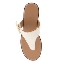 Izola Sandal Wedge | Eggnog Faux Calf